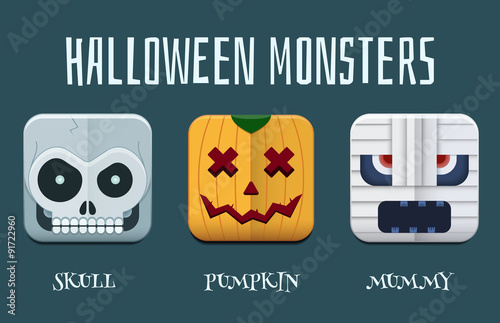 Halloween Monster Icon Set