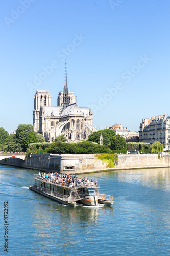 Cathedral Notre Dame Paris with cruise