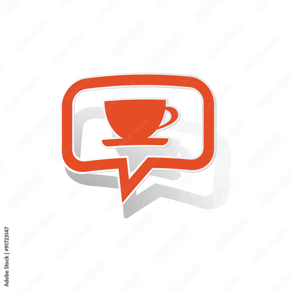 Cup message sticker, orange Cup message sticker, orange