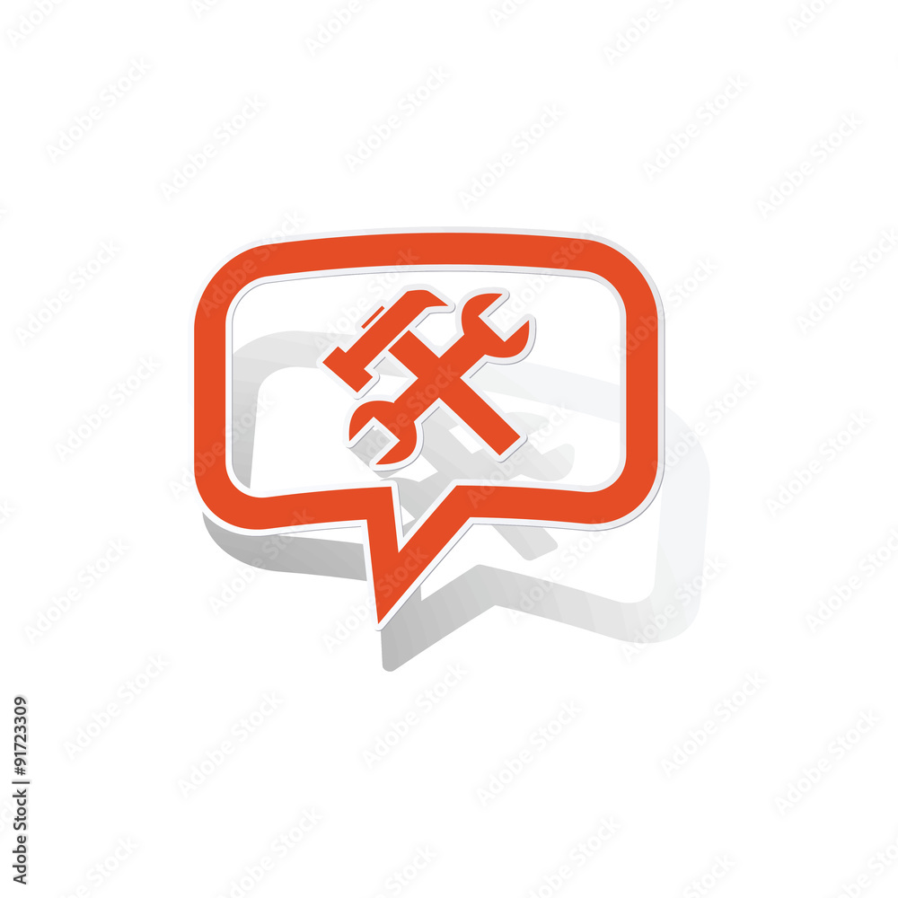 Fototapeta premium Repairs message sticker, orange