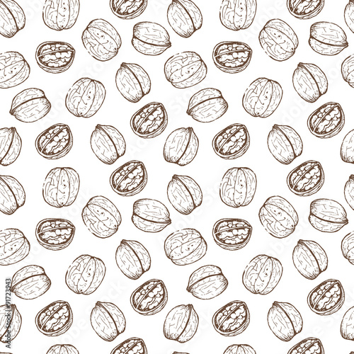 Nuts set seamless pattern
