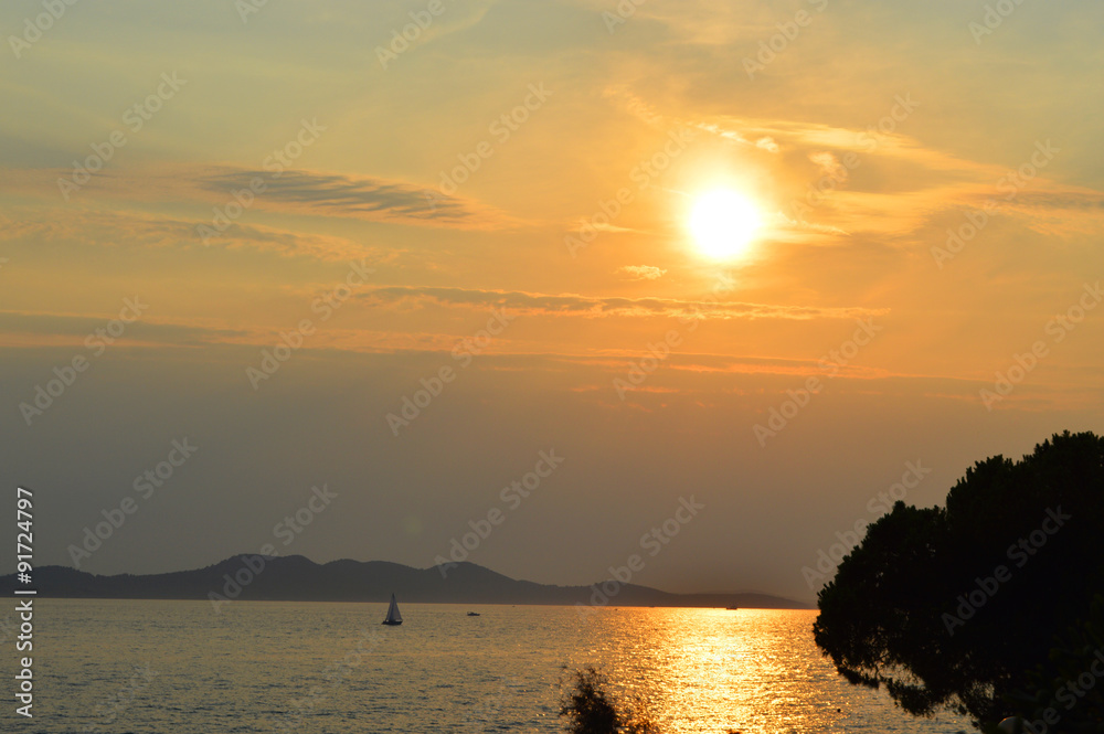 croatian sea sunset