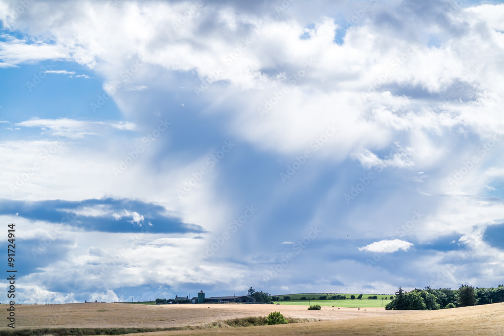 Fototapeta premium Spektakuläre Wolken über Feld