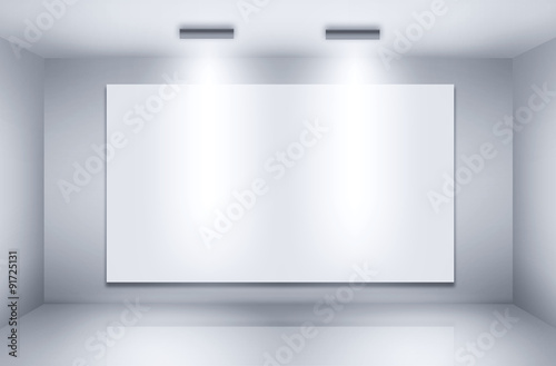 Wallpaper Mural Illustration of blank billboard on empty wall with lights Torontodigital.ca