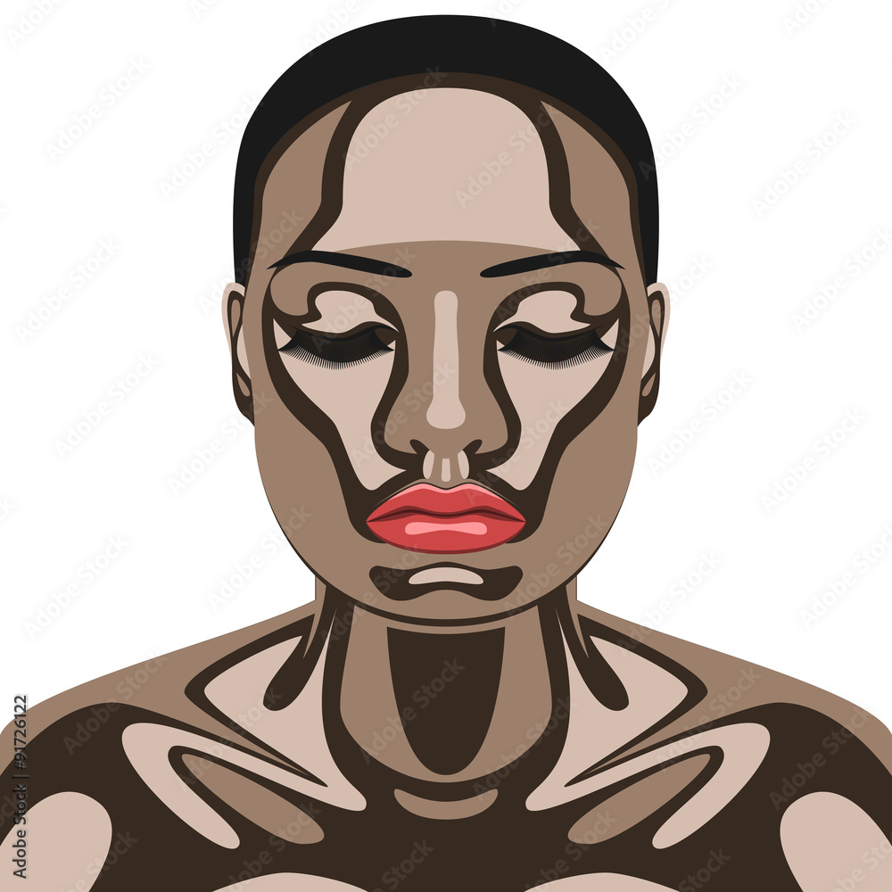 Beauty Woman with Chocolate on her Face