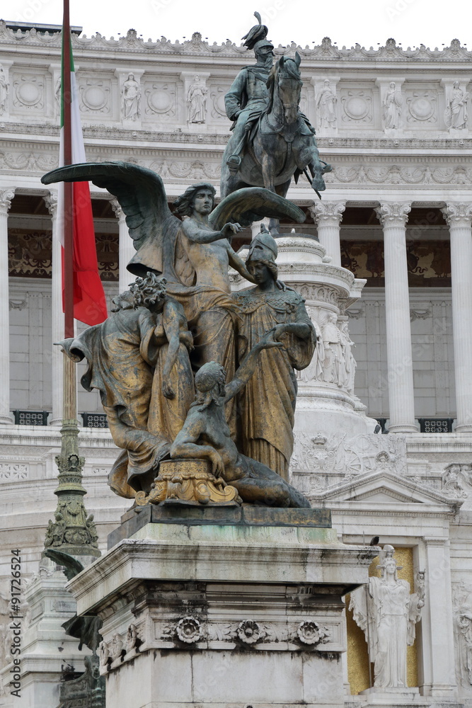 Fragment sculptural composition of Vittorio Emanuele monument