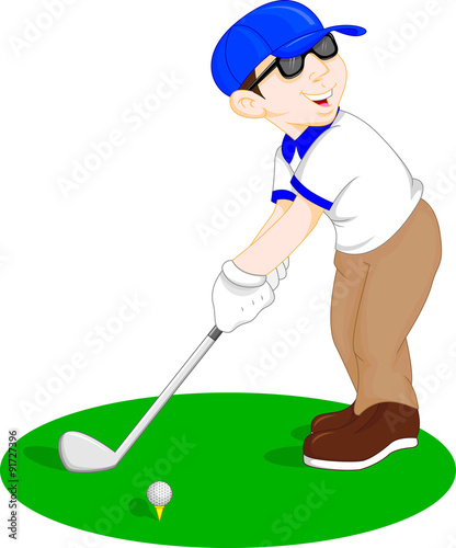 boy cartoon golf player