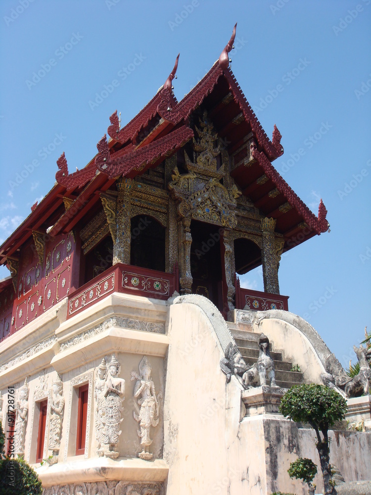 Naklejka premium Intricate Raised Temple