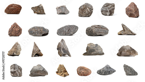 Big Collection stones  isolated photo
