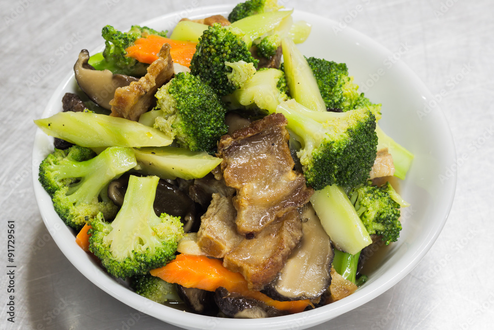 Broccoli stir fried with pork Broccoli stir fried with pork