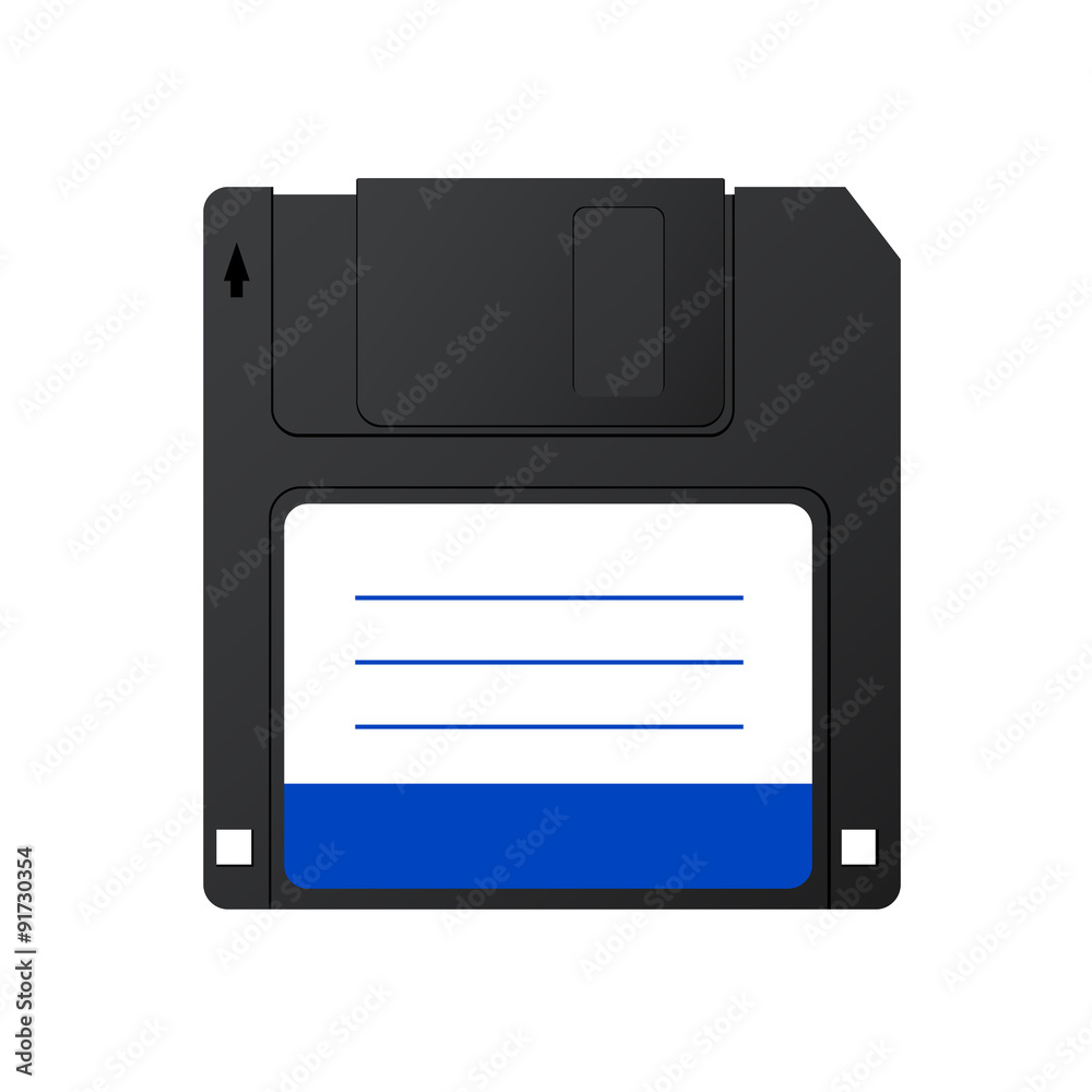 Vector modern diskette on white background. Vector modern diskette on white background.