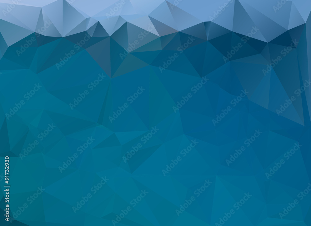 Obraz premium low poly background blue sea and wave
