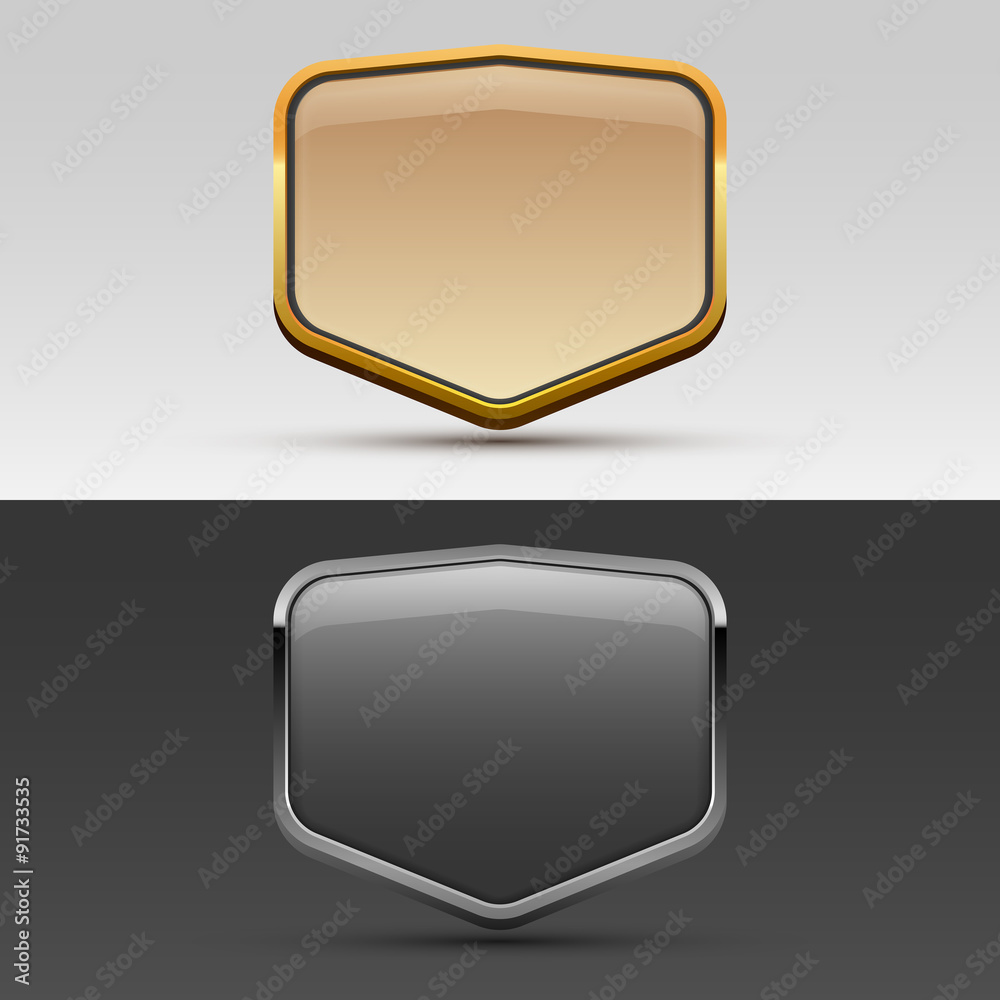 Metal frame for brand or company name Metal frame for brand or company name