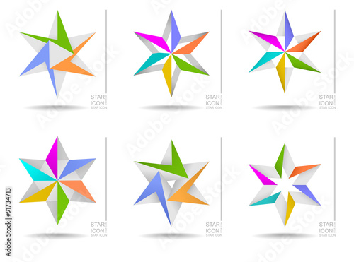 Vector illustration of colorful star design elements