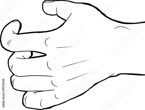 Outlined Grabbing Hand