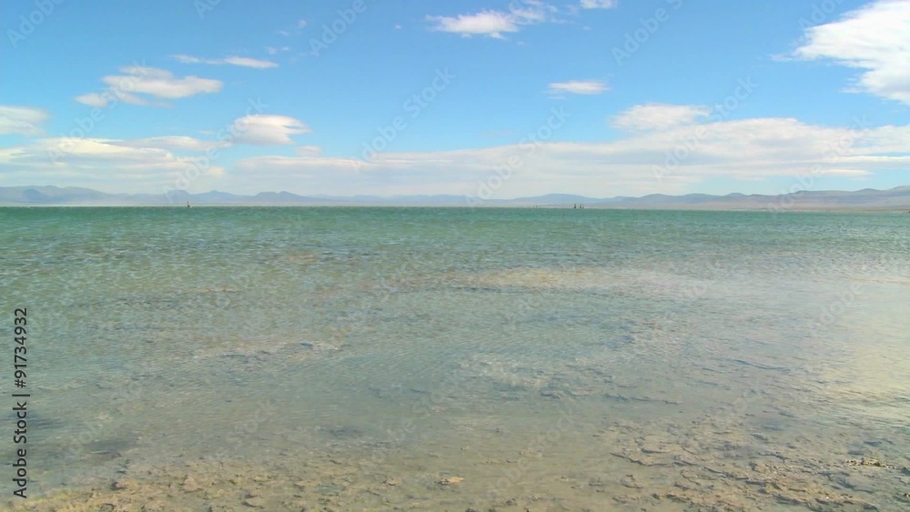 Slow pan across Mono Lake on a windy day. Slow pan across Mono Lake on a windy day.