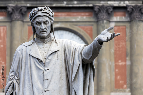 Statue of Dante Alighieri in Naples, Italy photo