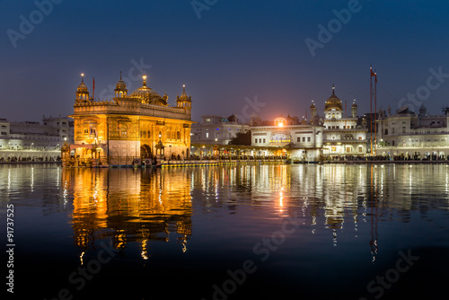 The Golden Temple at dusk.