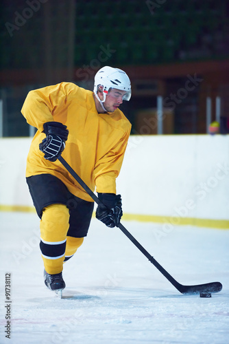 Photography ice hockey player in action