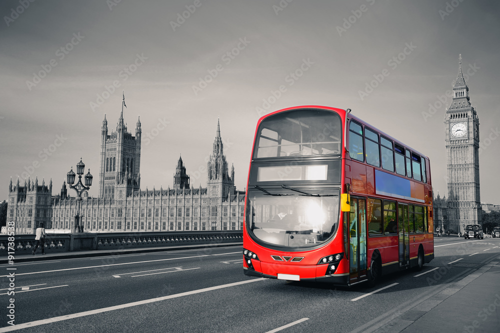 Fototapeta Autobus w Londynie #91738538 - Fototapety autobusy -  Picturewall.pl