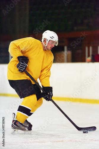 Photography ice hockey player in action