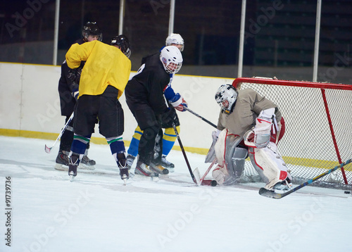 Photography ice hockey player in action