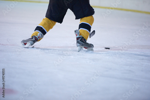 Photography ice hockey player in action