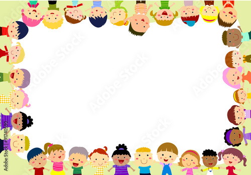 Cute cartoon kids frame