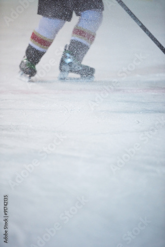 Photography ice hockey player in action