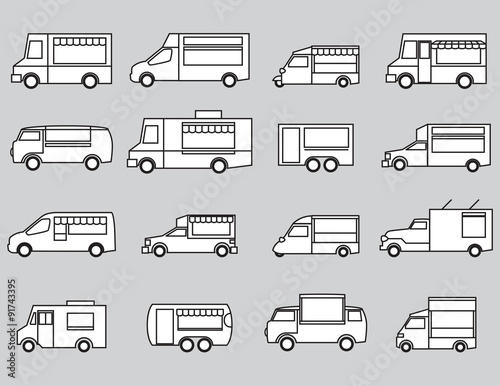  food truck icon set
