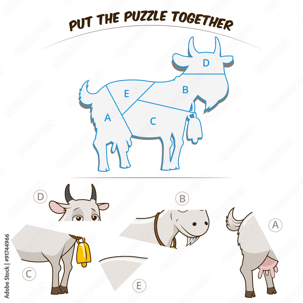 Obraz premium Puzzle game for chldren goat