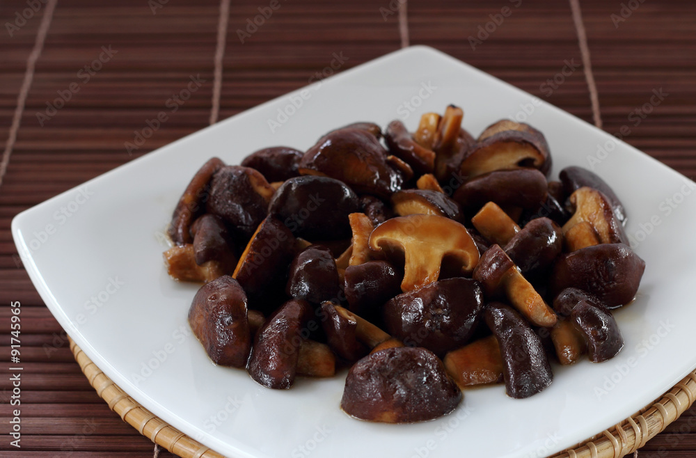 Shiitake fresh mushrooms fried. Shiitake fresh mushrooms fried.