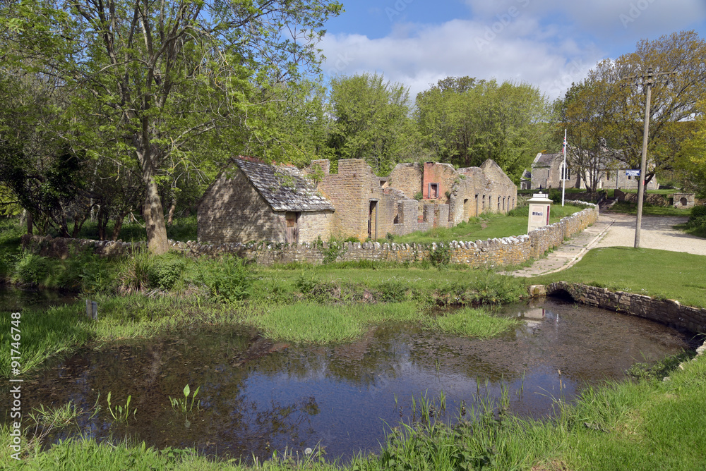 Deserted village of Tyneham in Dorset