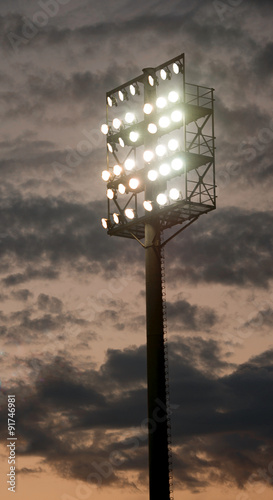 Stadium light at night