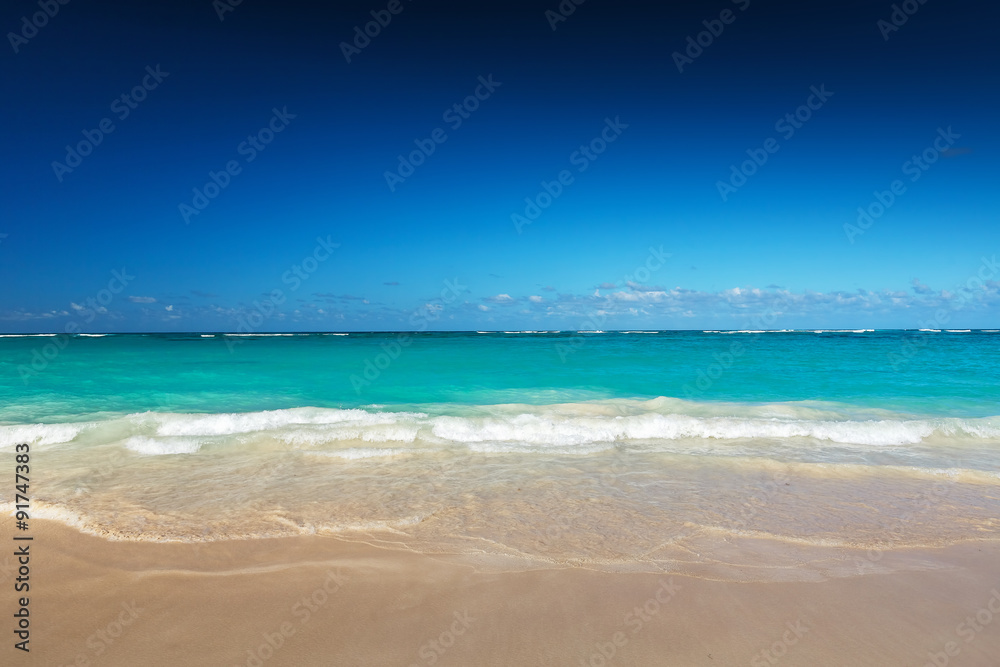 Clear tropical Sea, Sand and Sky, Macao beach, Punta Cana, Dominican republic