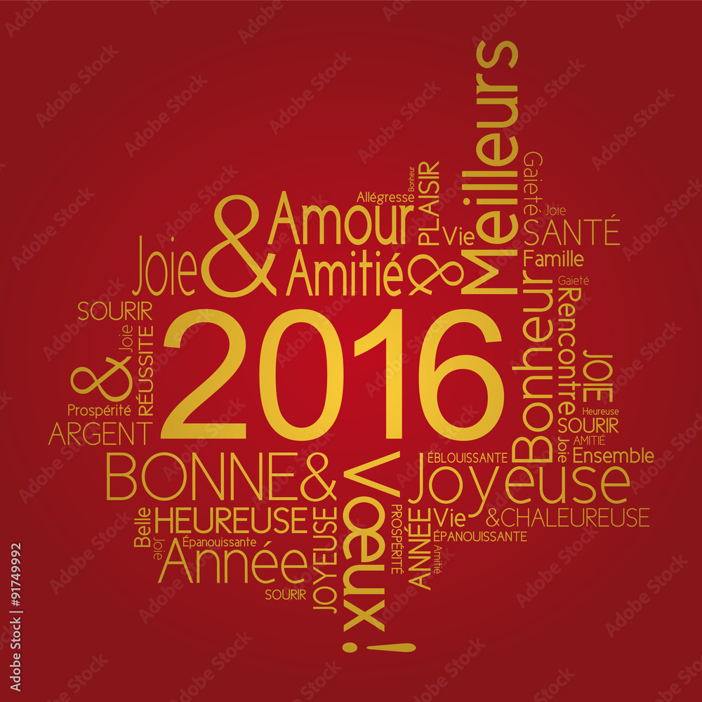 Fototapeta premium Carte de vœux 2016 joyeuse
