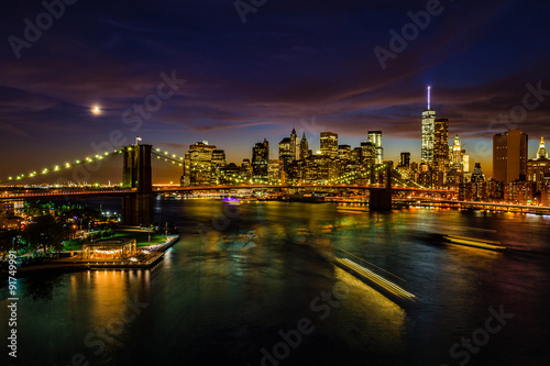 Amazing New York cityscape after sunset