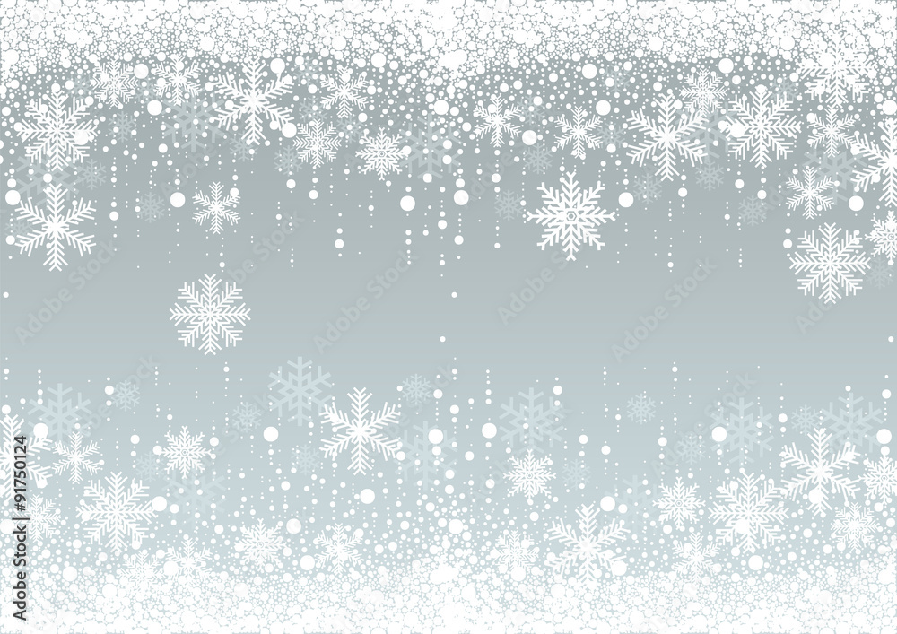 Snowflakes Winter Background - Christmas Illustration, Vector