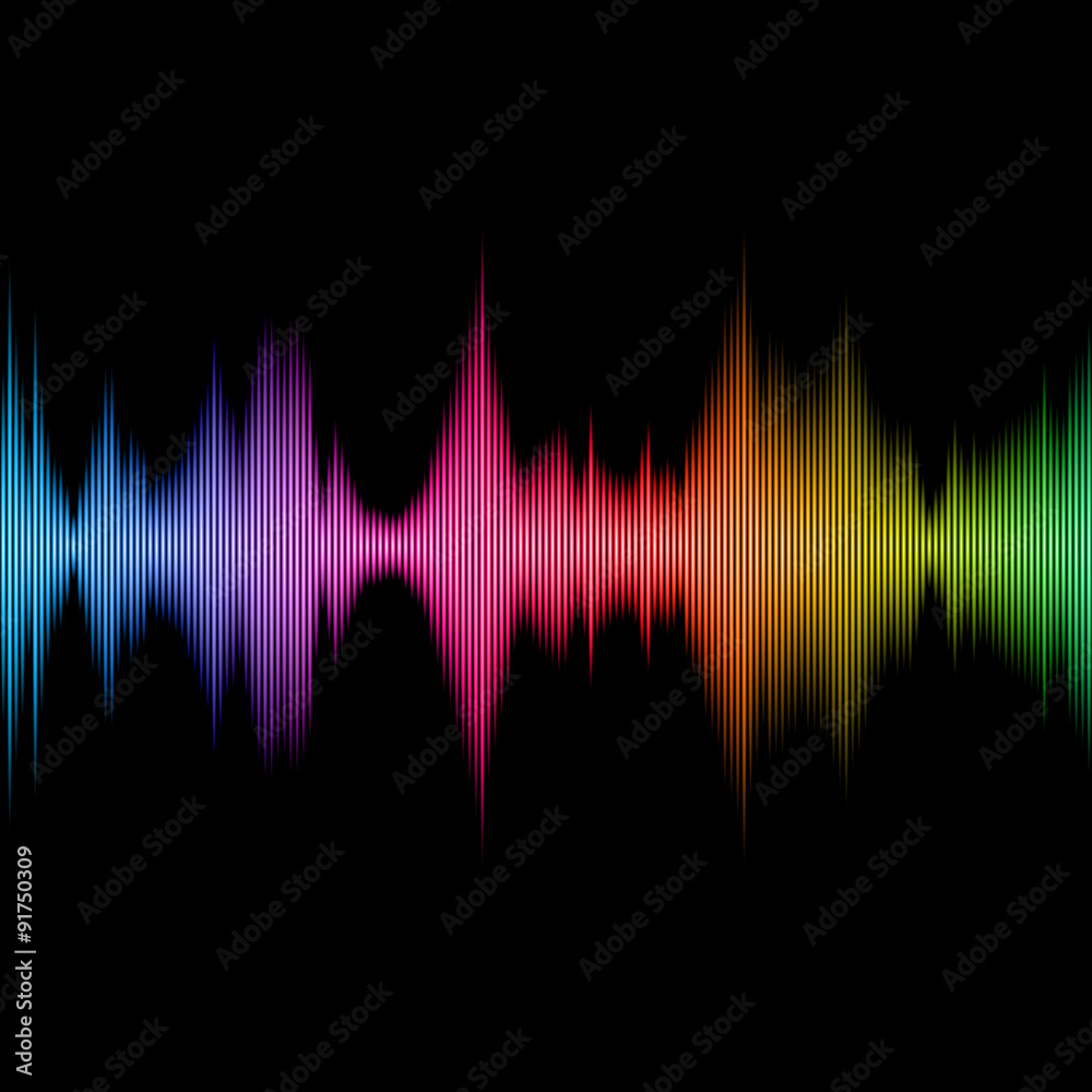 Rainbow Sound Equalizer, Colorful Musical Bar on Black Rainbow Sound Equalizer, Colorful Musical Bar on Black