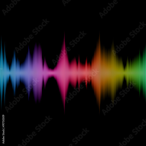 Rainbow Sound Equalizer, Colorful Musical Bar on Black