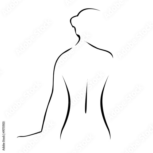 Abstract drawing of graceful lady