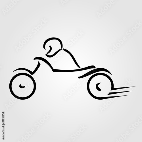 Biker showing road safety