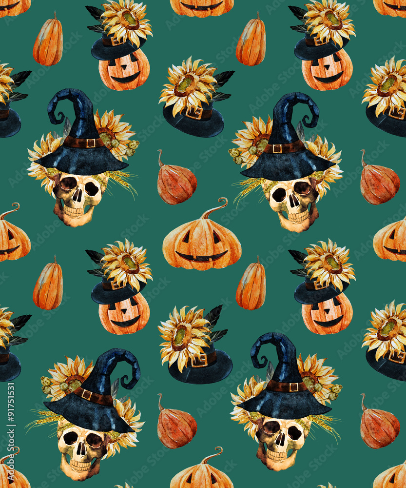Watercolor halloween pattern Watercolor halloween pattern