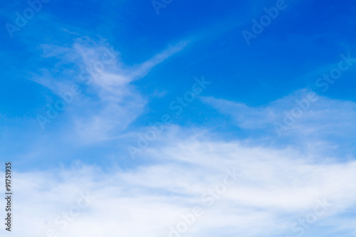 Blue sky background with white clouds.Blur or Defocus image.