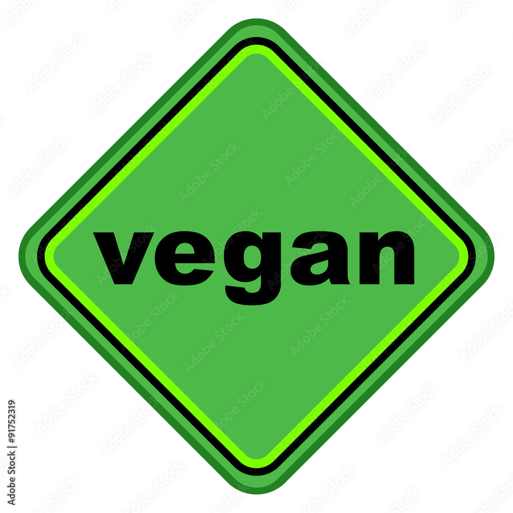 Señal verde plana texto vegan Señal verde plana texto vegan