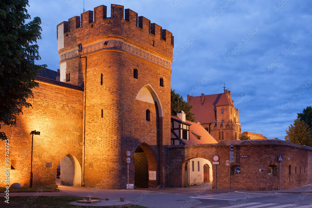 Medieval Bridge Gate and City Wall in Torun