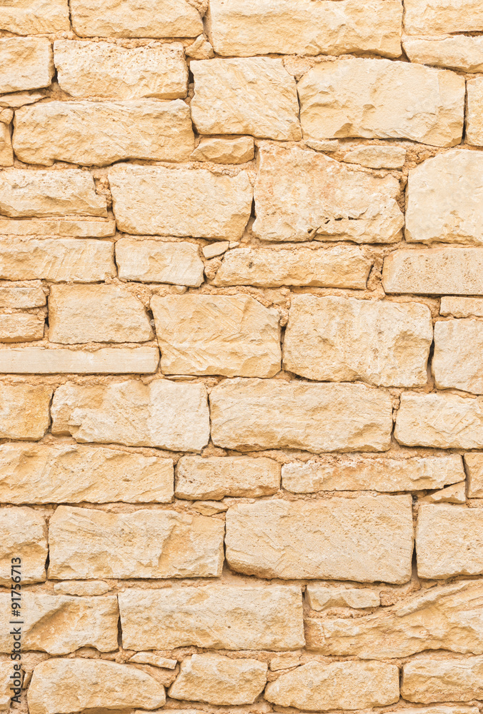 Fototapeta premium Alte Steinmauer Textur Struktur Beige Braun