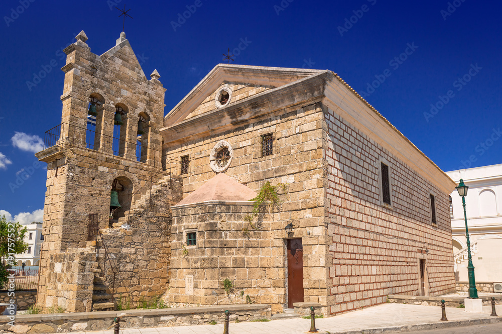 The Church of Saint Nicholas of Mole on Solomos Square in Zakynthos, Greece