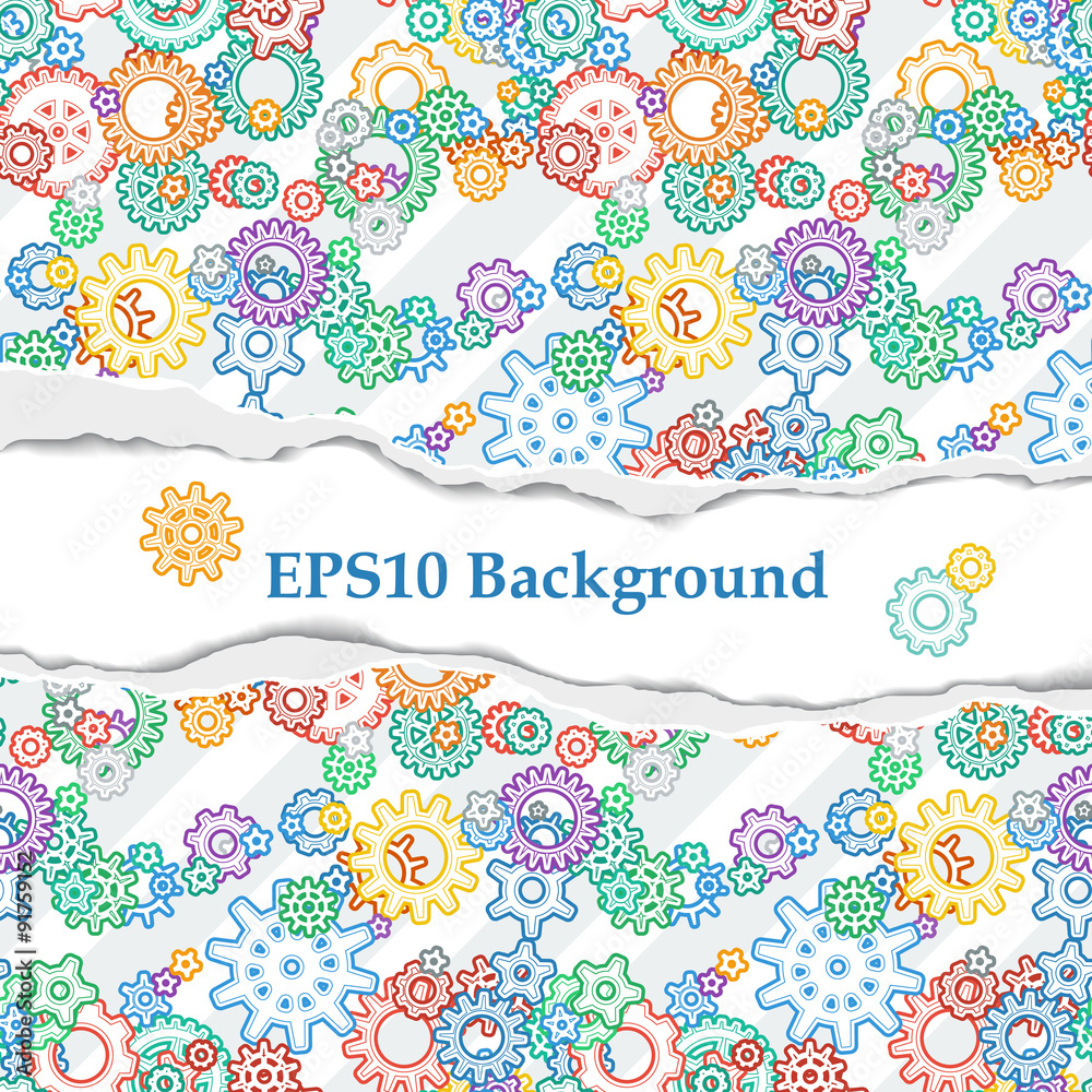Fototapeta premium Vector Background with Colored Gears