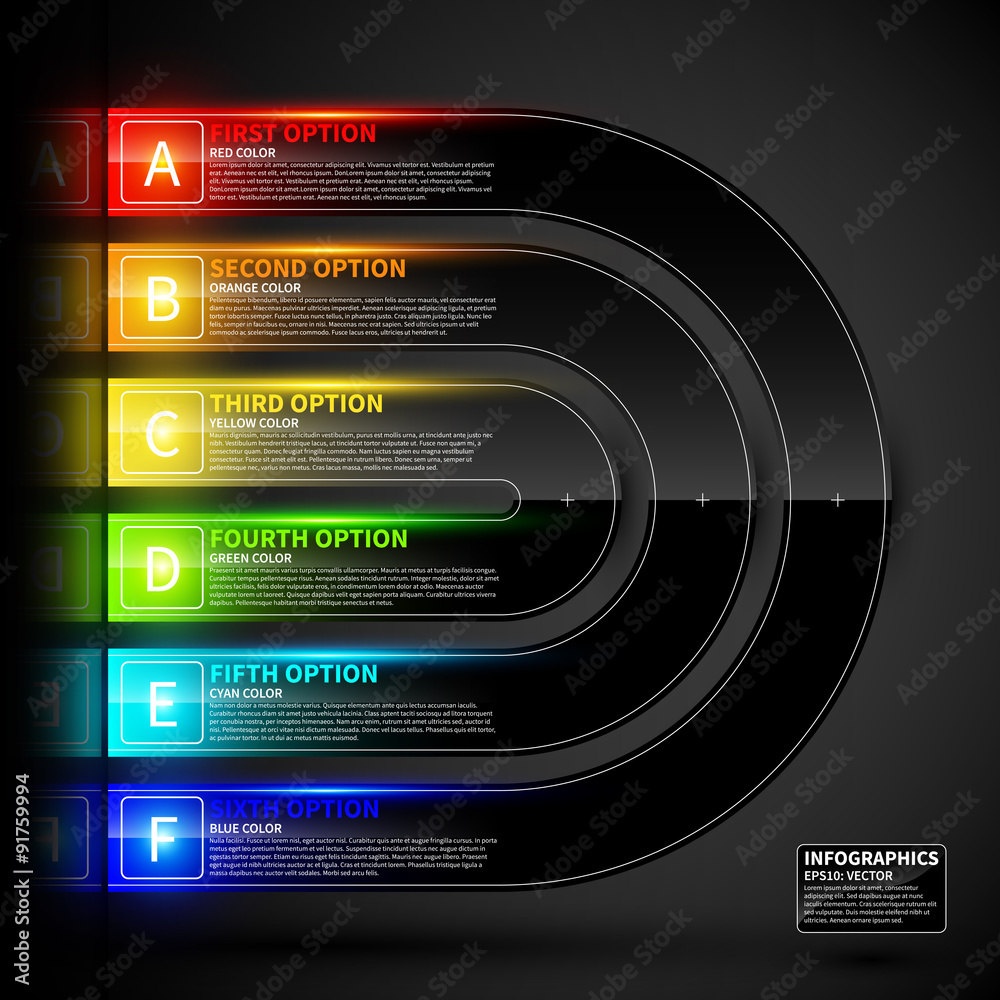 Glossy colorful design template. Can be used for infographics, banners or website layout.